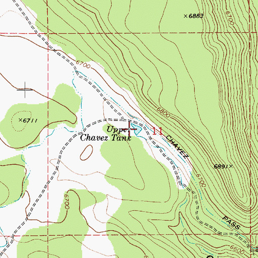 Topographic Map of Upper Chavez Tank, AZ