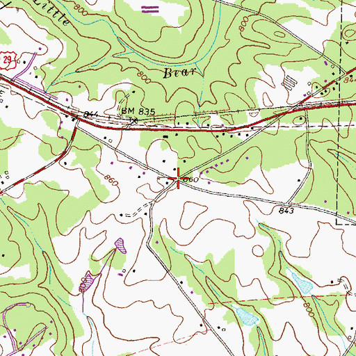 Topographic Map of Oak Grove, GA
