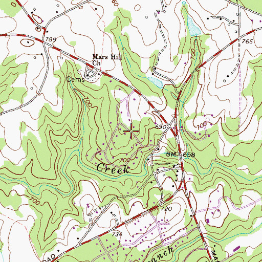 Topographic Map of Oak Ridge, GA