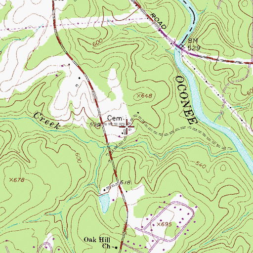 Topographic Map of Old Mill Chase, GA