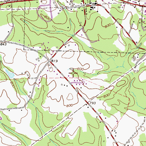 Topographic Map of Osceola Village, GA