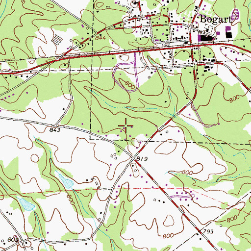 Topographic Map of Pine Ridge, GA