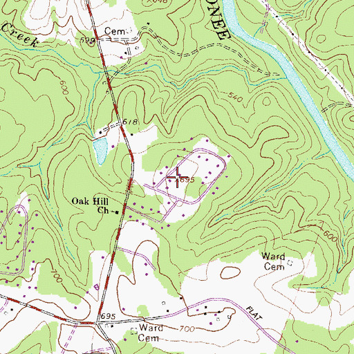 Topographic Map of Pioneer Woods, GA