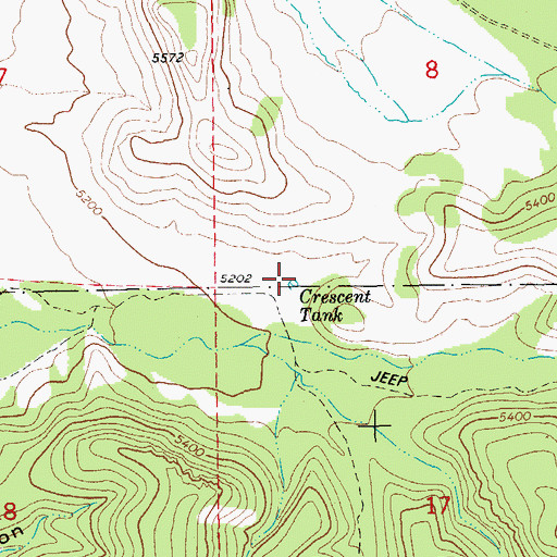 Topographic Map of Crescent Tank, AZ