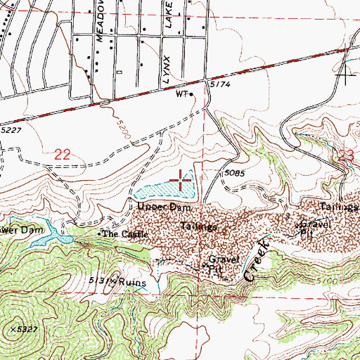 Topographic Map of Upper Dam, AZ