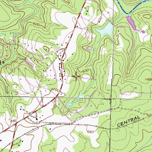 Topographic Map of Sherwood Forest, GA