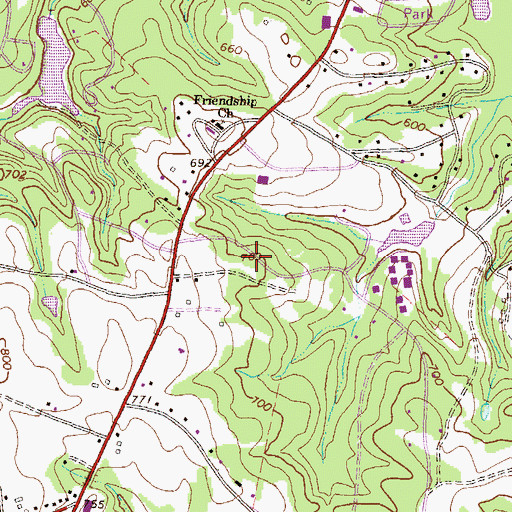 Topographic Map of Spartan Lane, GA