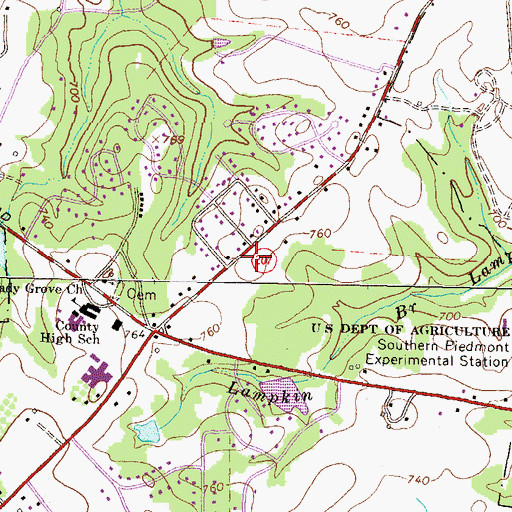 Topographic Map of Stonebridge, GA