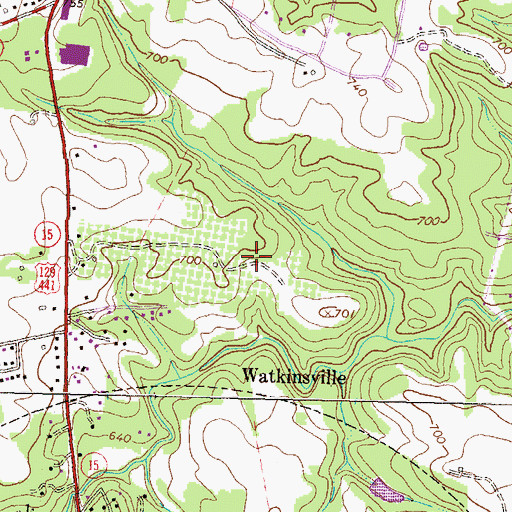 Topographic Map of Summit Grove, GA