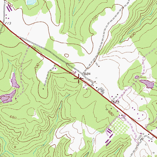 Topographic Map of Thomas Store (historical), GA