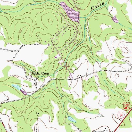 Topographic Map of Tramlin Acres, GA