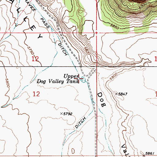 Topographic Map of Upper Dog Valley Tank, AZ