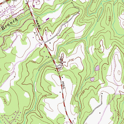Topographic Map of Windy Creek, GA