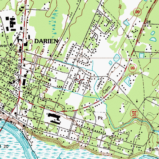 Topographic Map of Bel-Air, GA