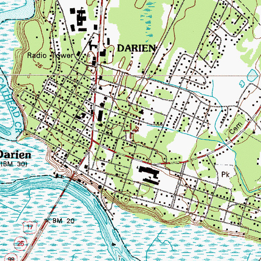 Topographic Map of Columbus Square, GA