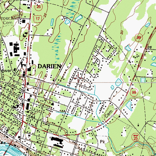 Topographic Map of Darien Heights, GA