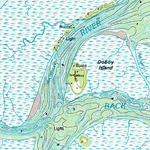 Topographic Map of Doboy (historical), GA