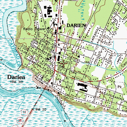 Topographic Map of First African Baptist Church, GA
