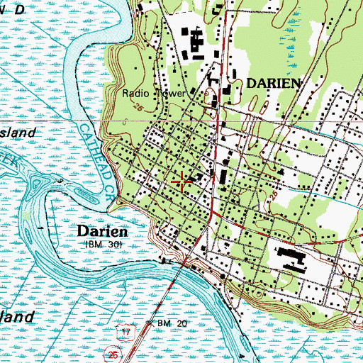 Topographic Map of First Presbyterian Church, GA