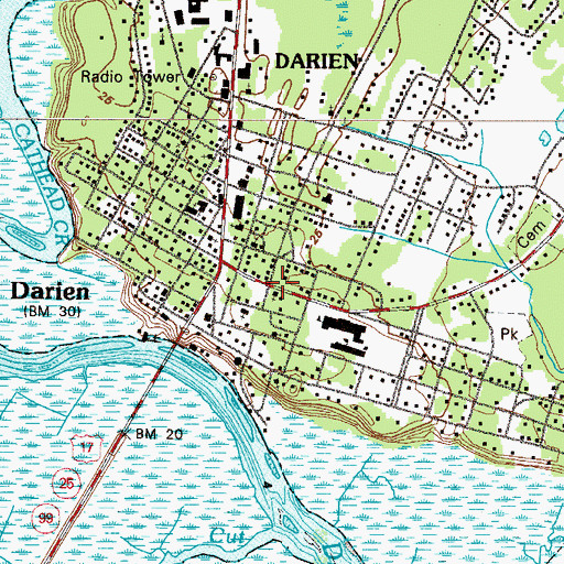 Topographic Map of Grace Baptist Church, GA