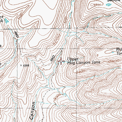Topographic Map of Upper Hog Canyon Tank, AZ