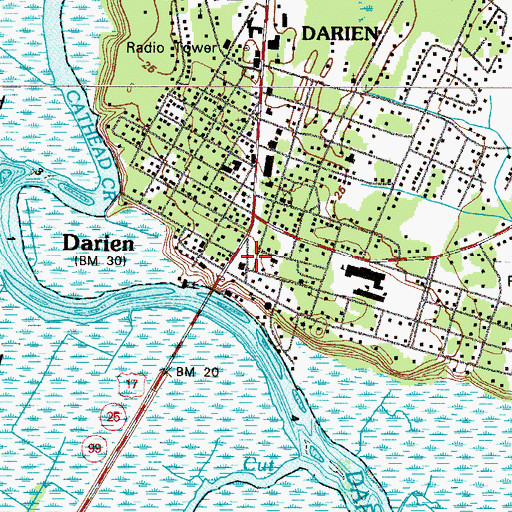Topographic Map of Ida Hilton Free Library, GA