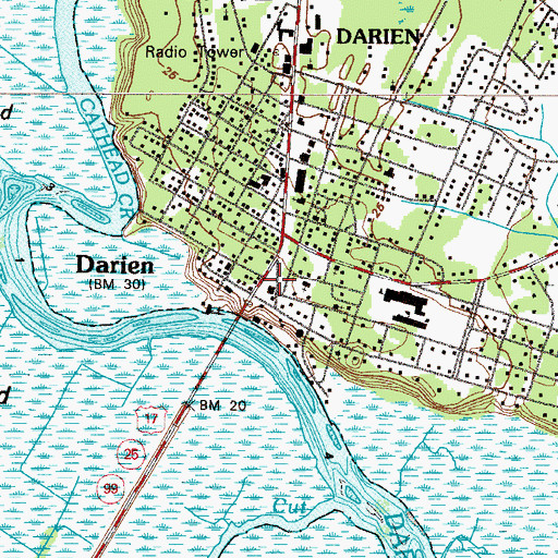 Topographic Map of McIntosh County Courthouse, GA