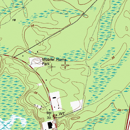Topographic Map of McIntosh County Jail, GA