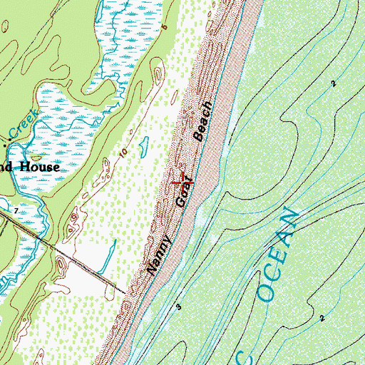 Topographic Map of Nanny Goat Beach, GA