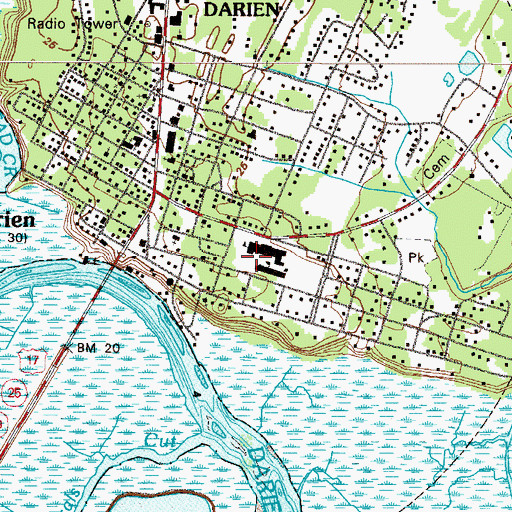Topographic Map of Oglethorpe Square, GA