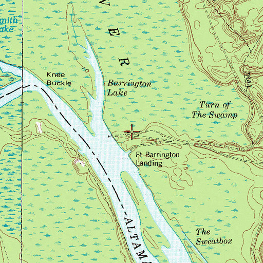 Topographic Map of Old Fort Barrington, GA