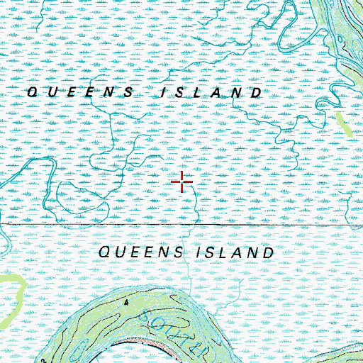 Topographic Map of Queens Island, GA