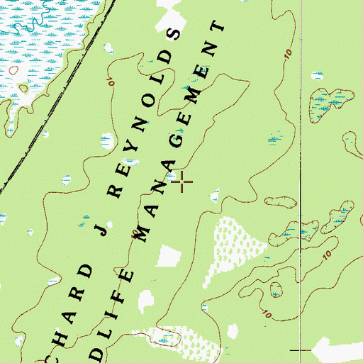 Topographic Map of Richard J Reynolds State Wildlife Refuge, GA