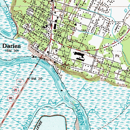 Topographic Map of Saint Cyprians Church, GA