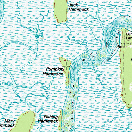 Topographic Map of Sapelo Island National Estuarine Sanctuary, GA