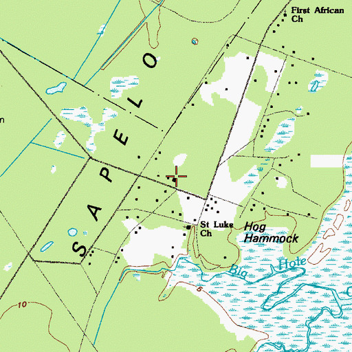 Topographic Map of Sapelo Island School, GA