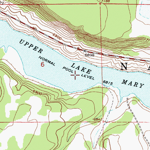 Topographic Map of Upper Lake Mary, AZ