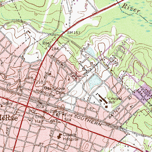 Topographic Map of Central Valley Baptist Church, GA