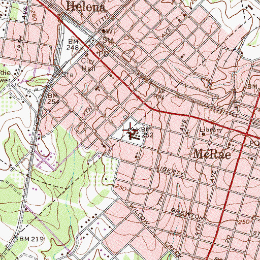 Topographic Map of McRae-Helena High School (historical), GA