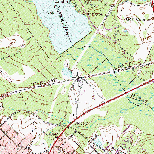 Topographic Map of McRae Junction, GA