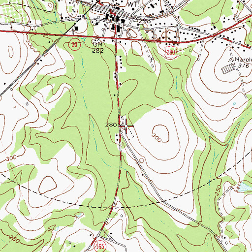 Topographic Map of Milan City Cemetery, GA
