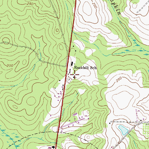 Topographic Map of Rockhill Church, GA