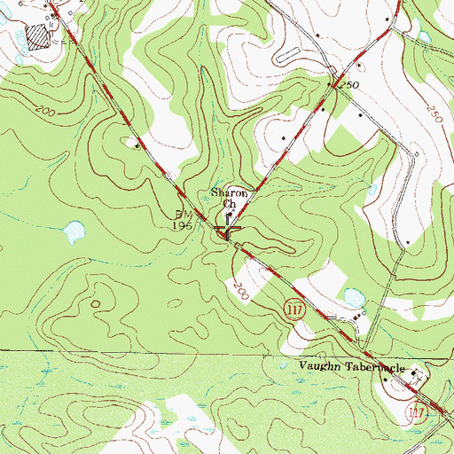 Topographic Map of Sharon, GA