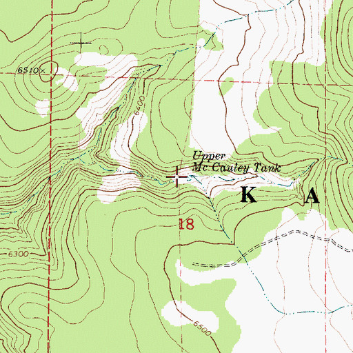 Topographic Map of Upper McCauley Tank, AZ