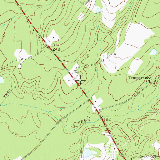 Topographic Map of Williams Cemetery, GA