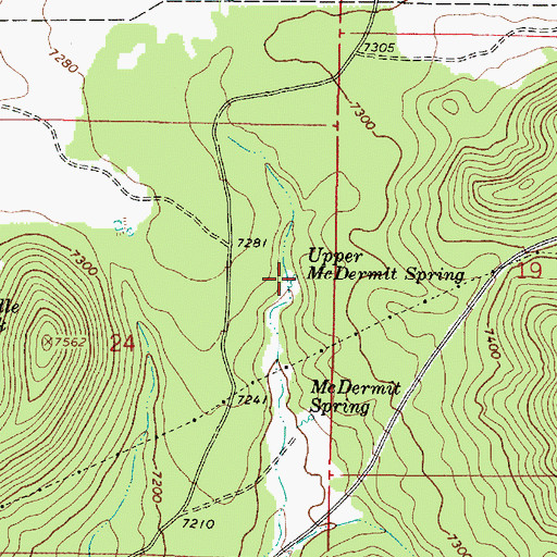 Topographic Map of Upper McDermit Spring, AZ