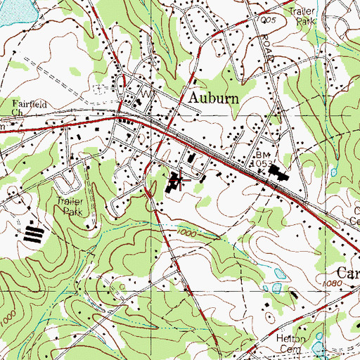 Topographic Map of Auburn Elementary School, GA