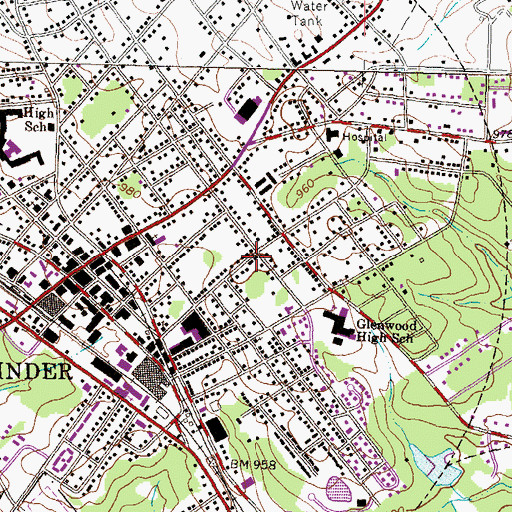 Topographic Map of Barrow County, GA