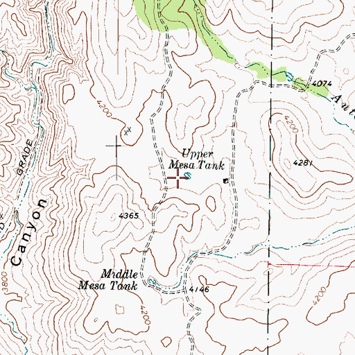 Topographic Map of Upper Mesa Tank, AZ