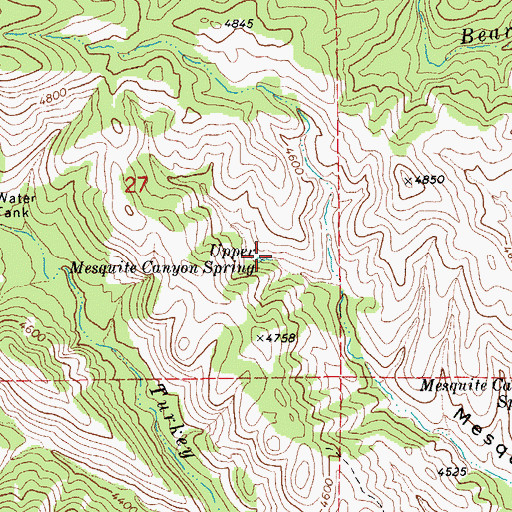 Topographic Map of Upper Mesquite Canyon Spring, AZ